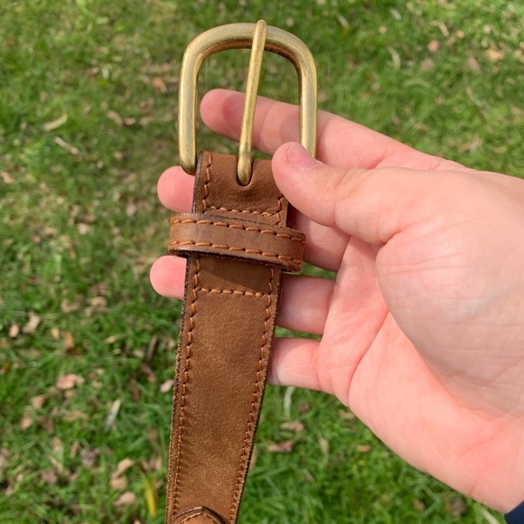 Genuine Buffalo Leather bohemian tribal pattern brown belt - Picture 7 of 11